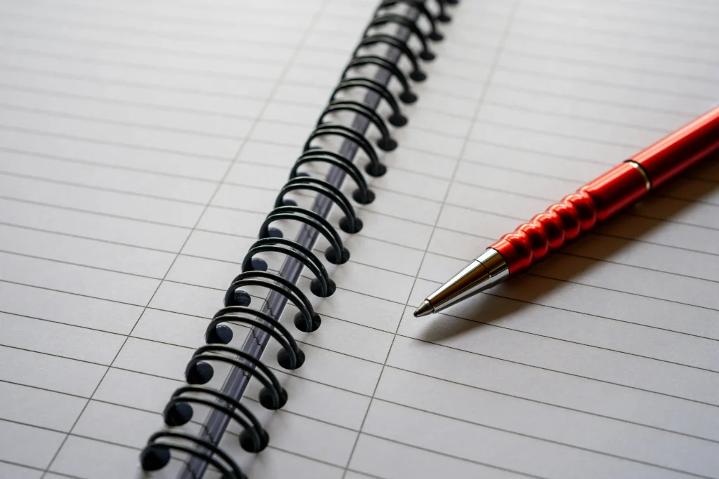 Notitieboek voor het opstellen van een businessplan concept